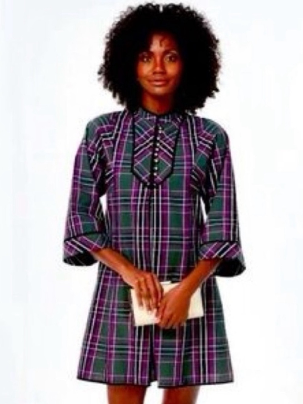 Tuckernuck mini swing dress Indre Dress in aubergine tartan XL NWOT